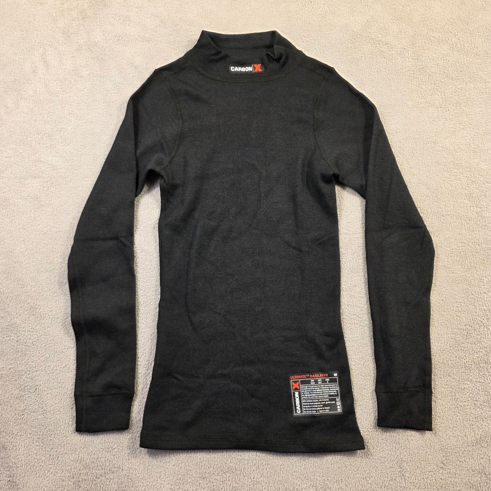 CarbonX Ultimate Baselayer Mens Medium Black Excellent Flame Resistant Mock Neck